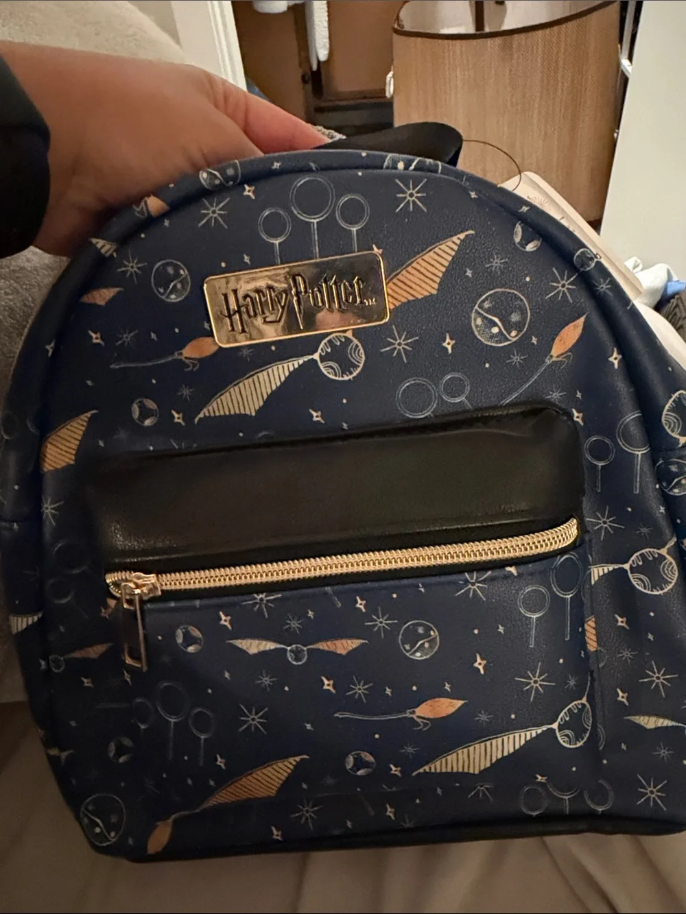 Harry Potter Navy Mini Backpack with Gold Accents